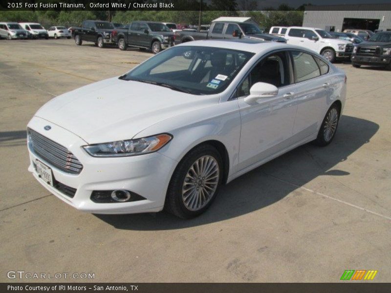 Oxford White / Charcoal Black 2015 Ford Fusion Titanium