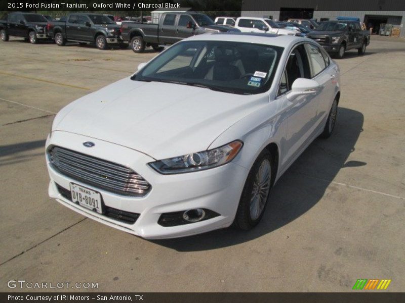 Oxford White / Charcoal Black 2015 Ford Fusion Titanium