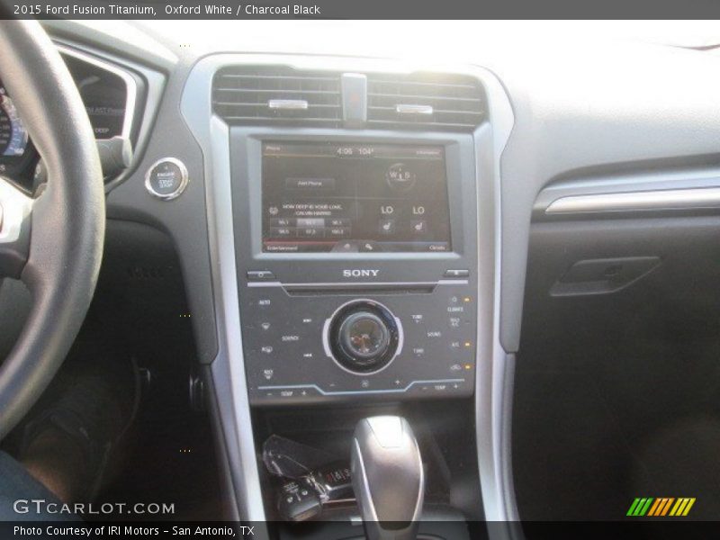 Oxford White / Charcoal Black 2015 Ford Fusion Titanium