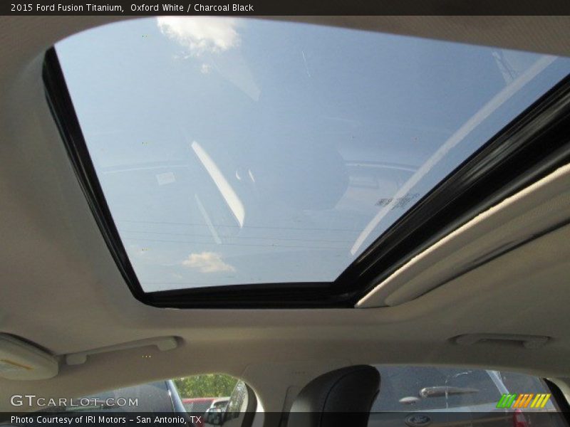Oxford White / Charcoal Black 2015 Ford Fusion Titanium