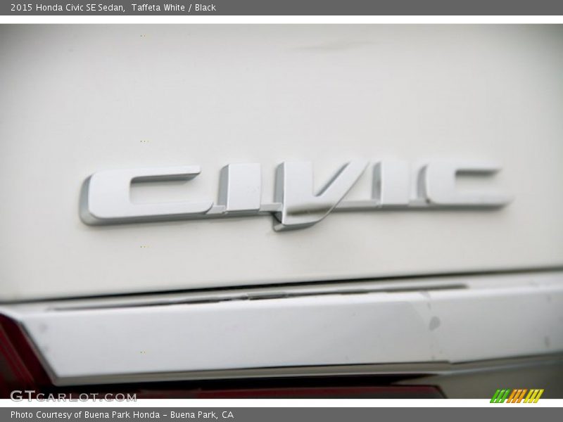 Taffeta White / Black 2015 Honda Civic SE Sedan
