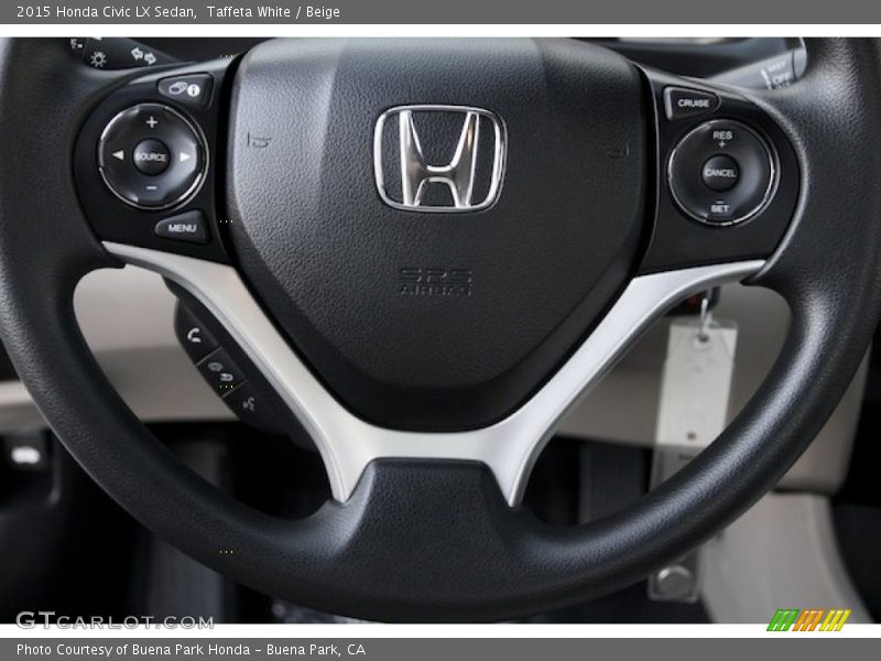 Taffeta White / Beige 2015 Honda Civic LX Sedan