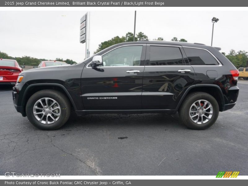 Brilliant Black Crystal Pearl / Black/Light Frost Beige 2015 Jeep Grand Cherokee Limited