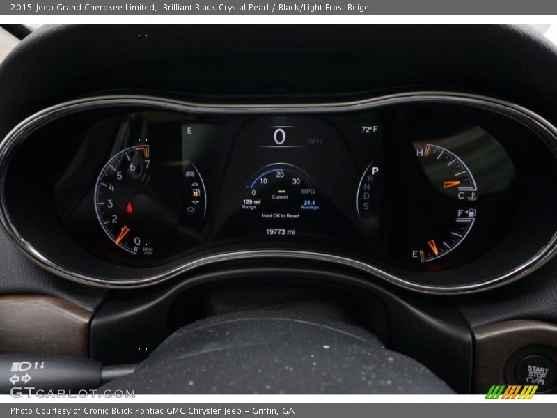Brilliant Black Crystal Pearl / Black/Light Frost Beige 2015 Jeep Grand Cherokee Limited