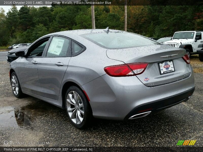 Billet Silver Metallic / Black/Ambassador Blue 2016 Chrysler 200 S AWD