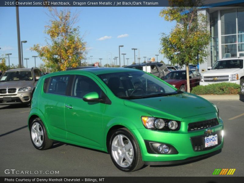 Dragon Green Metallic / Jet Black/Dark Titanium 2016 Chevrolet Sonic LTZ Hatchback
