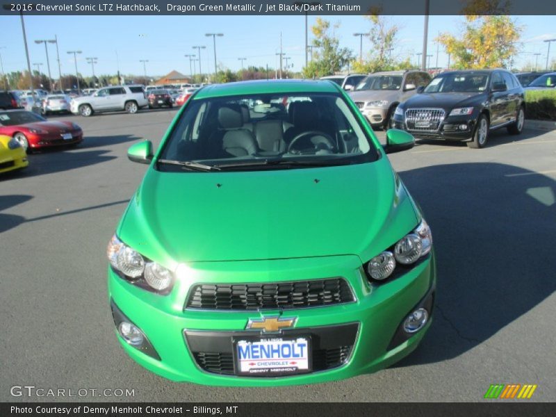 Dragon Green Metallic / Jet Black/Dark Titanium 2016 Chevrolet Sonic LTZ Hatchback