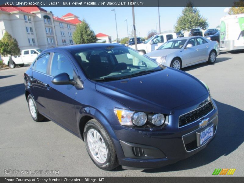 Blue Velvet Metallic / Jet Black/Dark Titanium 2016 Chevrolet Sonic LT Sedan