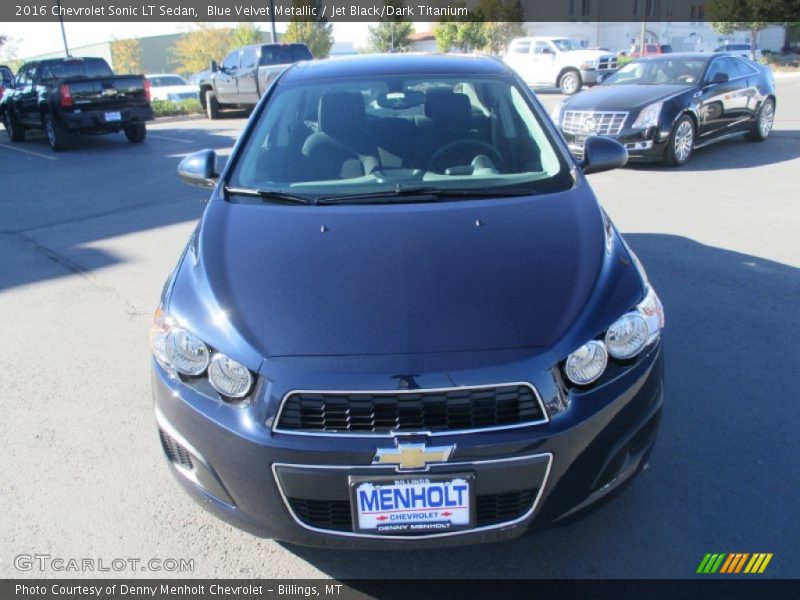 Blue Velvet Metallic / Jet Black/Dark Titanium 2016 Chevrolet Sonic LT Sedan