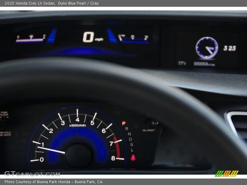 Dyno Blue Pearl / Gray 2015 Honda Civic LX Sedan