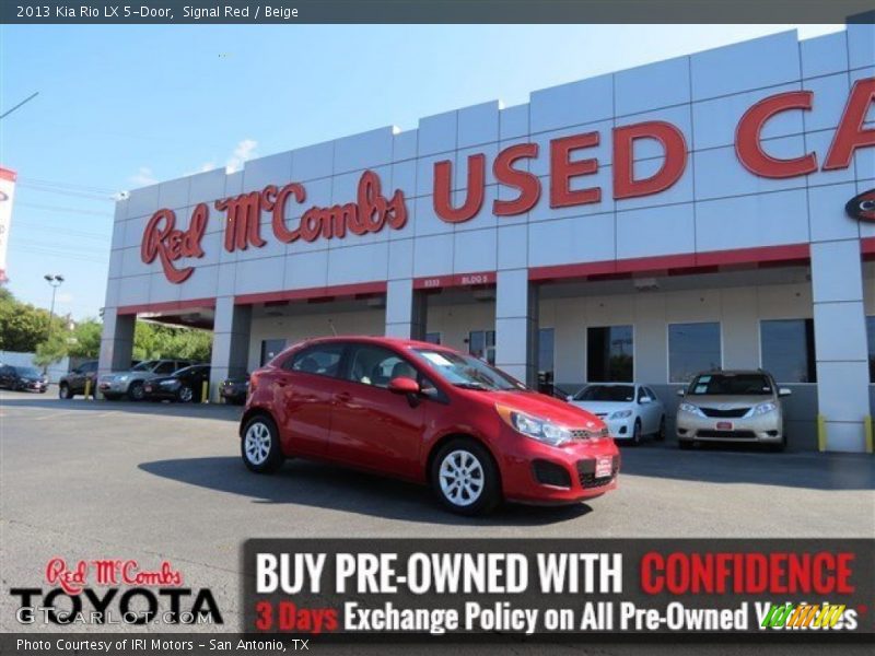 Signal Red / Beige 2013 Kia Rio LX 5-Door