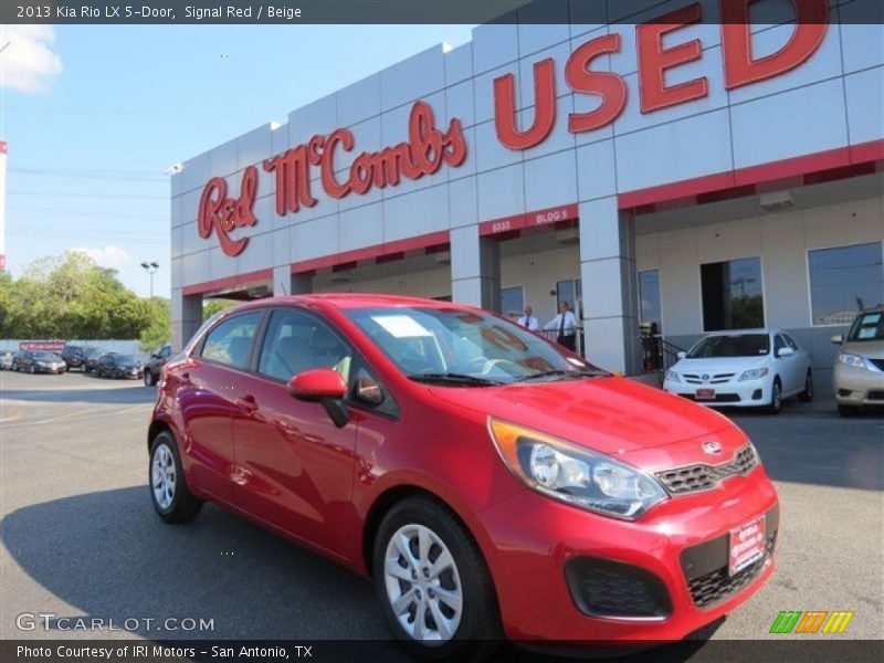 Signal Red / Beige 2013 Kia Rio LX 5-Door
