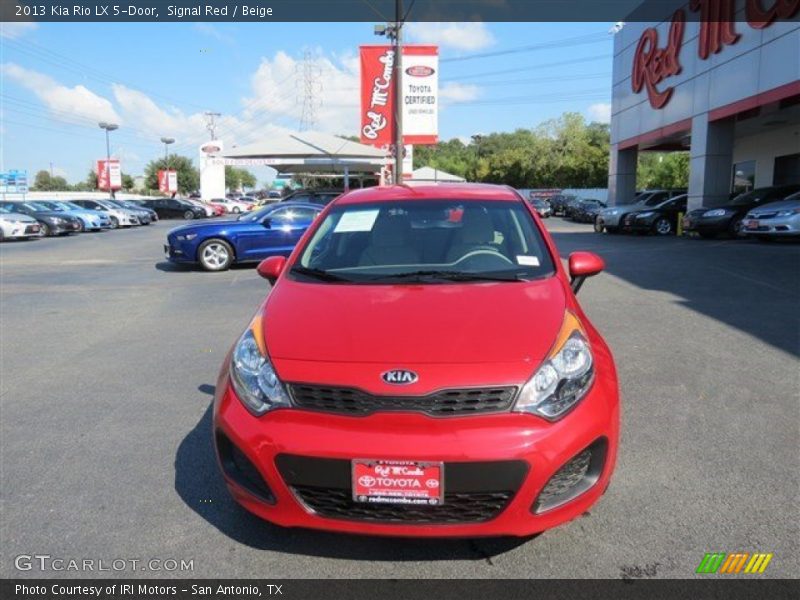 Signal Red / Beige 2013 Kia Rio LX 5-Door