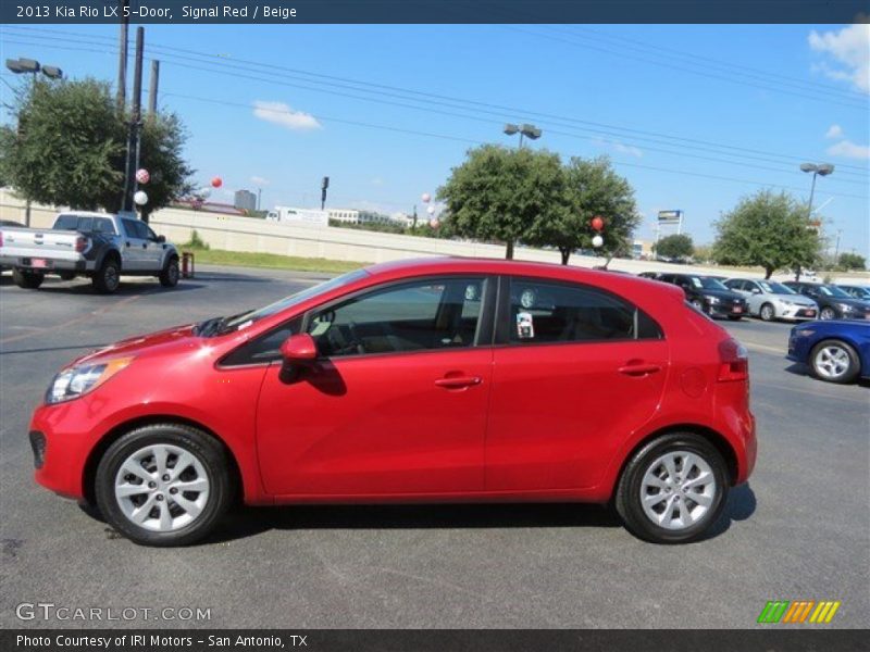 Signal Red / Beige 2013 Kia Rio LX 5-Door