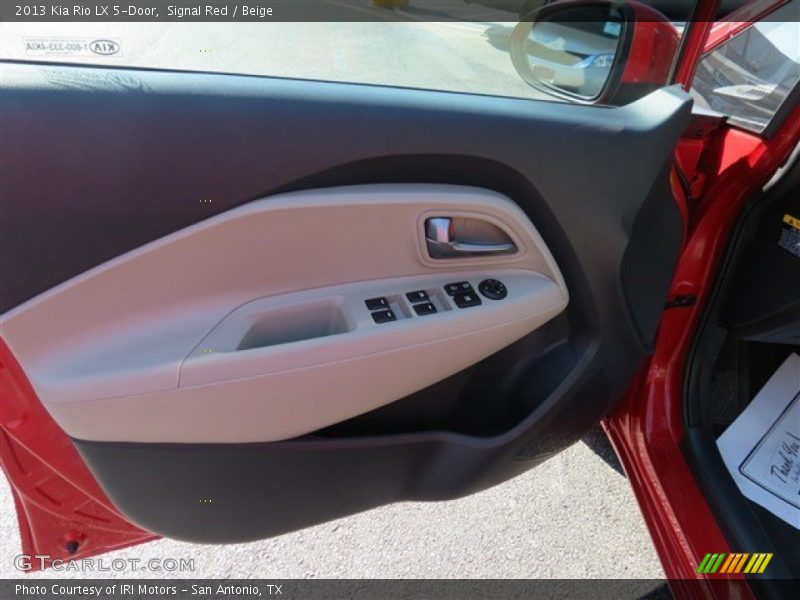 Signal Red / Beige 2013 Kia Rio LX 5-Door