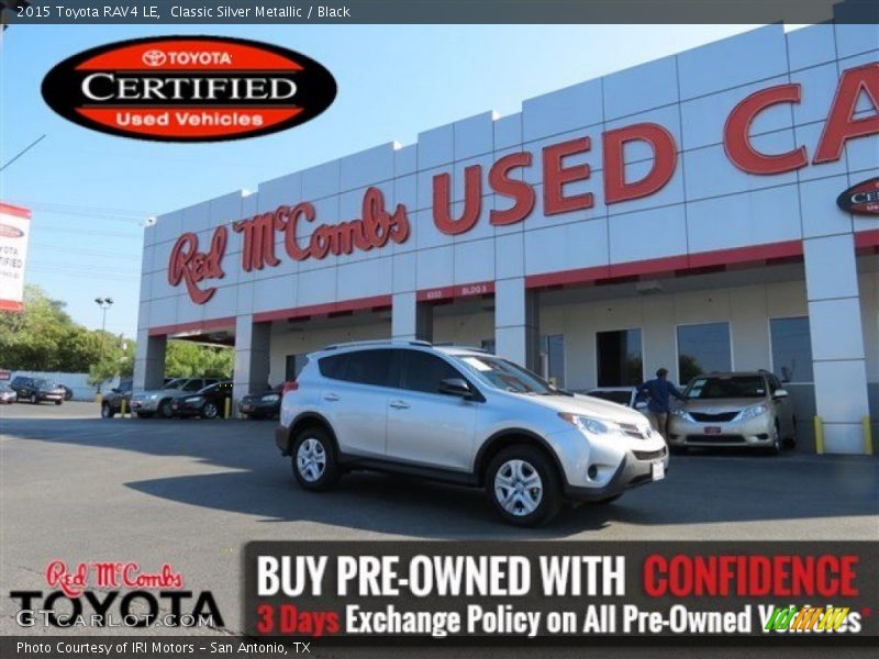 Classic Silver Metallic / Black 2015 Toyota RAV4 LE
