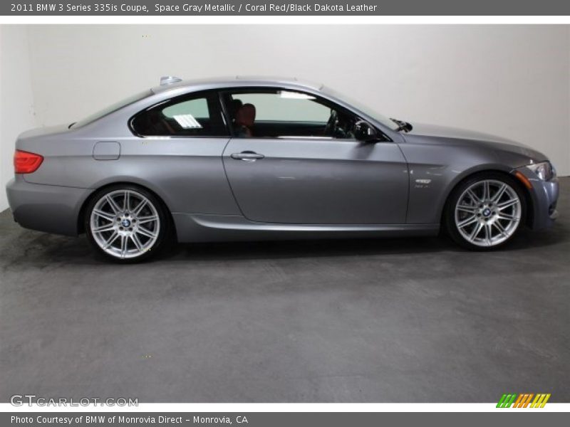 Space Gray Metallic / Coral Red/Black Dakota Leather 2011 BMW 3 Series 335is Coupe