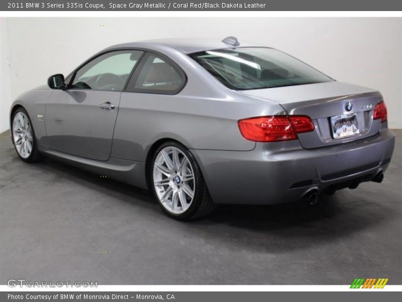 Space Gray Metallic / Coral Red/Black Dakota Leather 2011 BMW 3 Series 335is Coupe