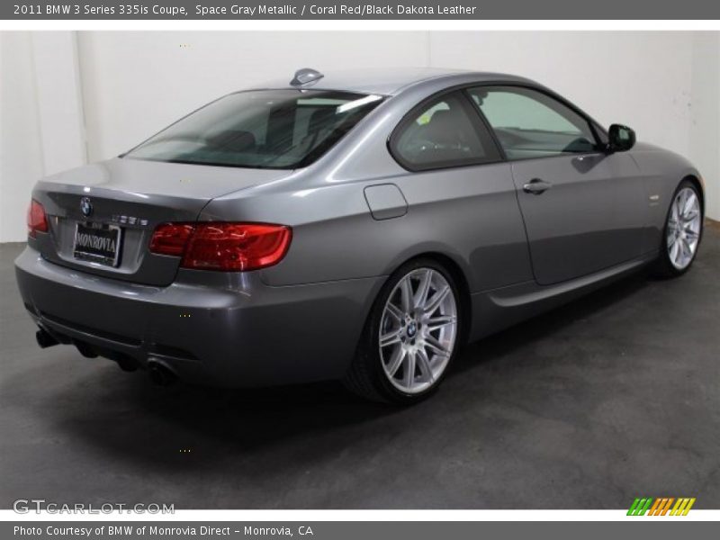 Space Gray Metallic / Coral Red/Black Dakota Leather 2011 BMW 3 Series 335is Coupe
