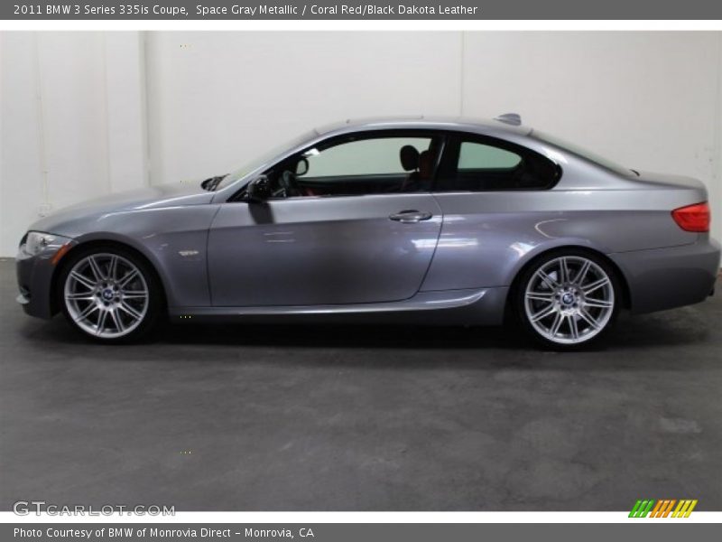 Space Gray Metallic / Coral Red/Black Dakota Leather 2011 BMW 3 Series 335is Coupe