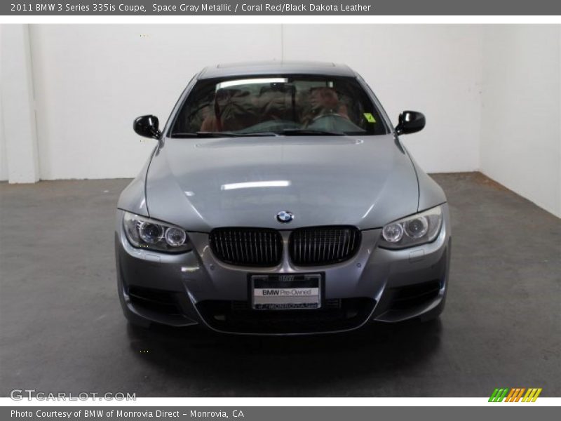 Space Gray Metallic / Coral Red/Black Dakota Leather 2011 BMW 3 Series 335is Coupe