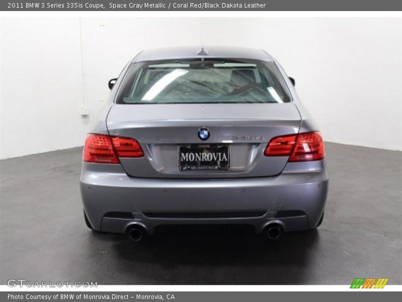 Space Gray Metallic / Coral Red/Black Dakota Leather 2011 BMW 3 Series 335is Coupe