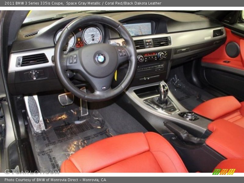 Space Gray Metallic / Coral Red/Black Dakota Leather 2011 BMW 3 Series 335is Coupe