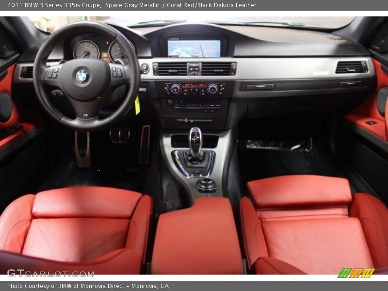 Space Gray Metallic / Coral Red/Black Dakota Leather 2011 BMW 3 Series 335is Coupe
