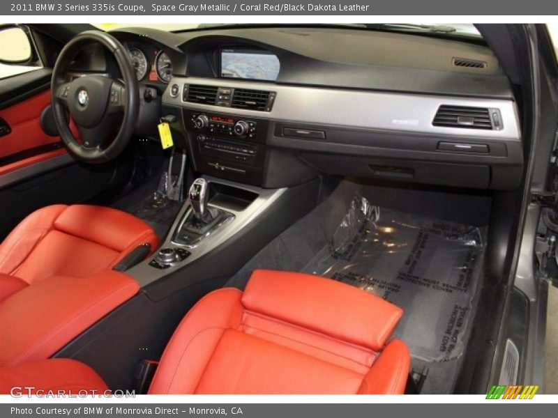 Space Gray Metallic / Coral Red/Black Dakota Leather 2011 BMW 3 Series 335is Coupe