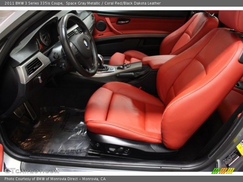 Space Gray Metallic / Coral Red/Black Dakota Leather 2011 BMW 3 Series 335is Coupe