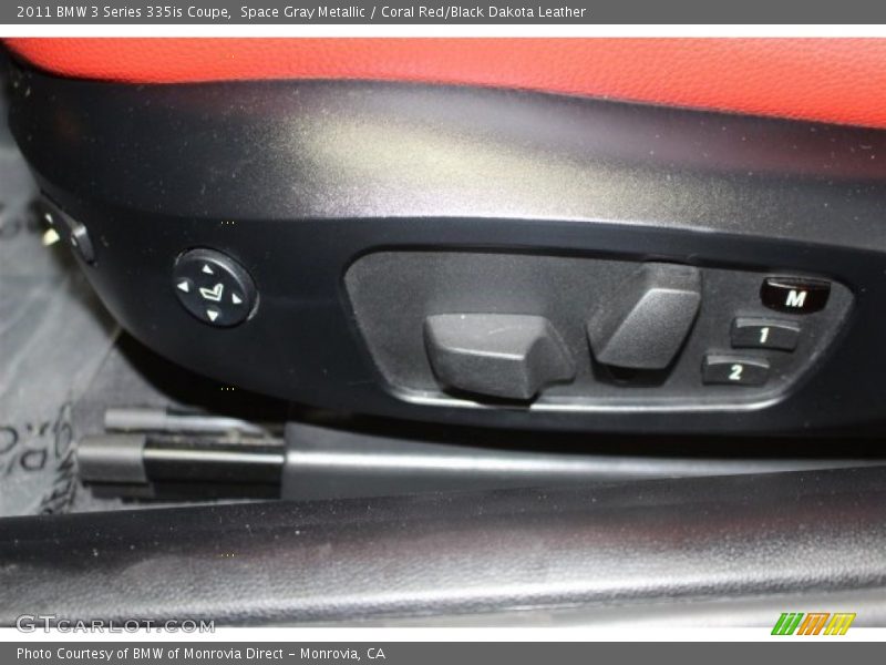 Space Gray Metallic / Coral Red/Black Dakota Leather 2011 BMW 3 Series 335is Coupe