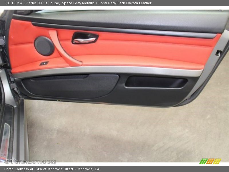Space Gray Metallic / Coral Red/Black Dakota Leather 2011 BMW 3 Series 335is Coupe