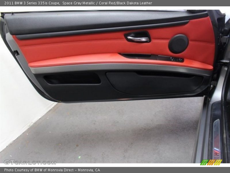 Space Gray Metallic / Coral Red/Black Dakota Leather 2011 BMW 3 Series 335is Coupe