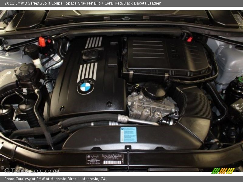Space Gray Metallic / Coral Red/Black Dakota Leather 2011 BMW 3 Series 335is Coupe
