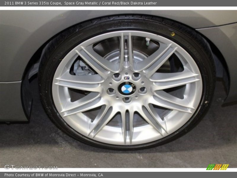 Space Gray Metallic / Coral Red/Black Dakota Leather 2011 BMW 3 Series 335is Coupe