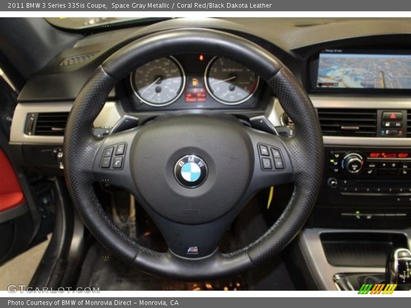 Space Gray Metallic / Coral Red/Black Dakota Leather 2011 BMW 3 Series 335is Coupe