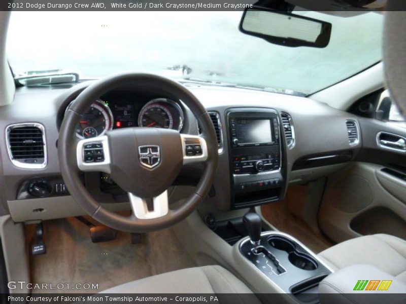 White Gold / Dark Graystone/Medium Graystone 2012 Dodge Durango Crew AWD
