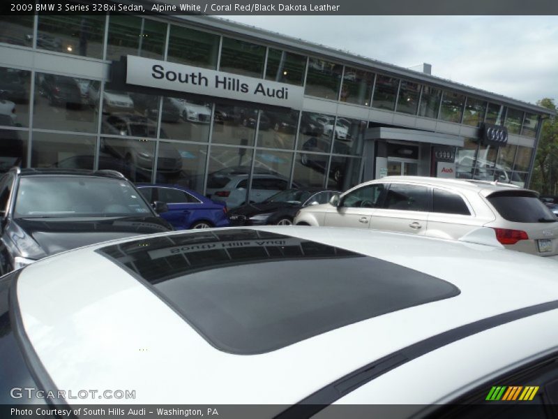 Alpine White / Coral Red/Black Dakota Leather 2009 BMW 3 Series 328xi Sedan