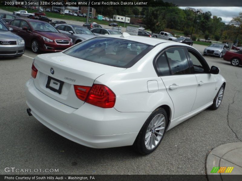 Alpine White / Coral Red/Black Dakota Leather 2009 BMW 3 Series 328xi Sedan