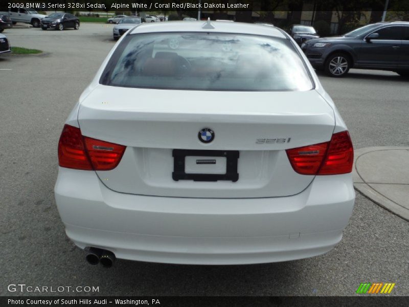 Alpine White / Coral Red/Black Dakota Leather 2009 BMW 3 Series 328xi Sedan