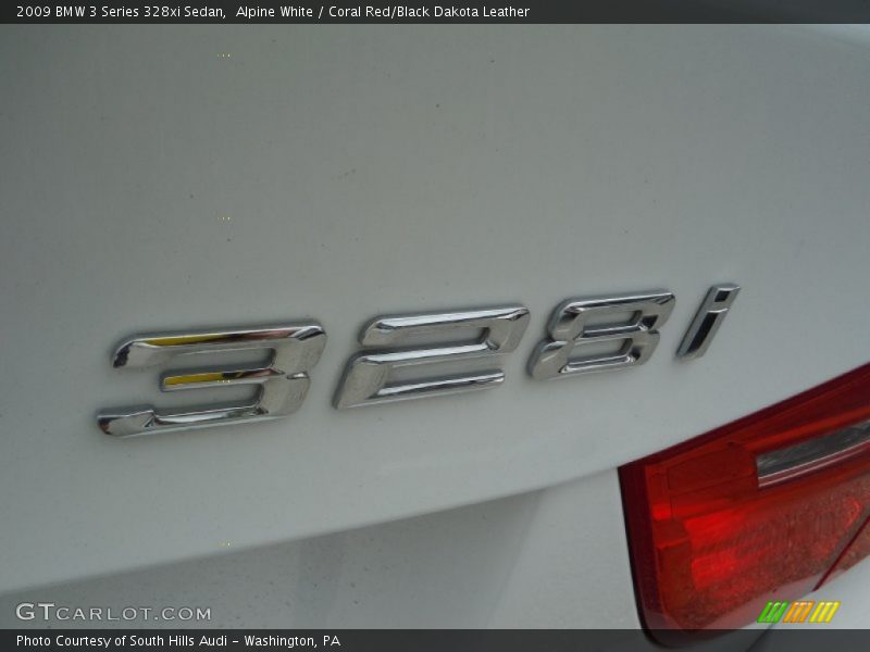 Alpine White / Coral Red/Black Dakota Leather 2009 BMW 3 Series 328xi Sedan