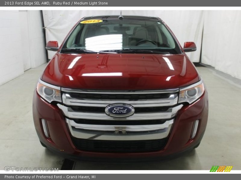 Ruby Red / Medium Light Stone 2013 Ford Edge SEL AWD