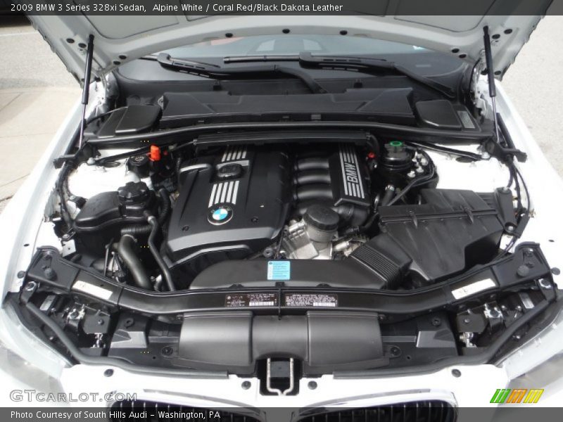 Alpine White / Coral Red/Black Dakota Leather 2009 BMW 3 Series 328xi Sedan