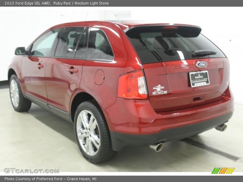 Ruby Red / Medium Light Stone 2013 Ford Edge SEL AWD