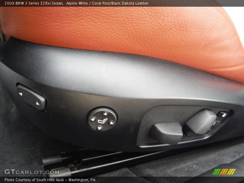 Alpine White / Coral Red/Black Dakota Leather 2009 BMW 3 Series 328xi Sedan