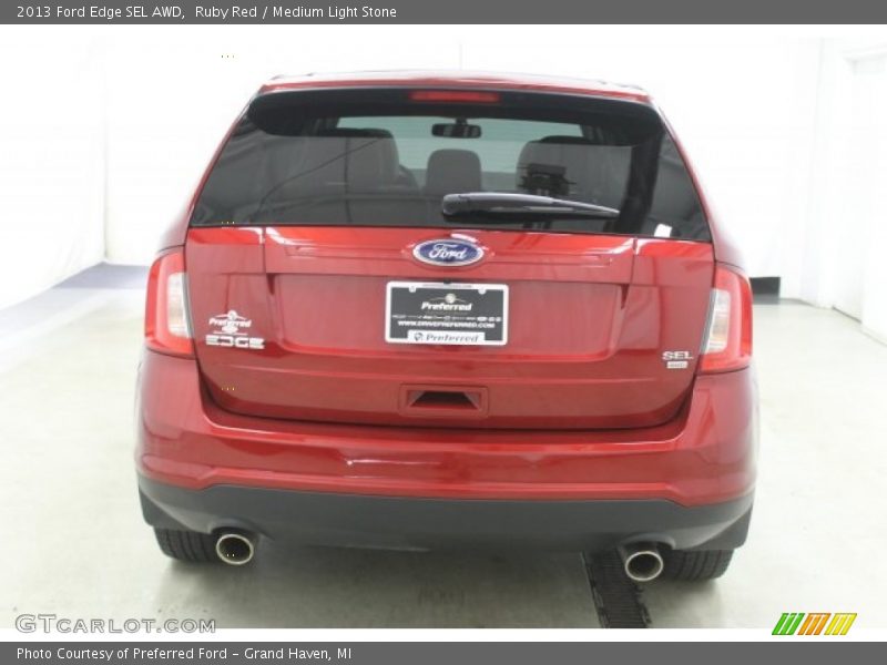 Ruby Red / Medium Light Stone 2013 Ford Edge SEL AWD