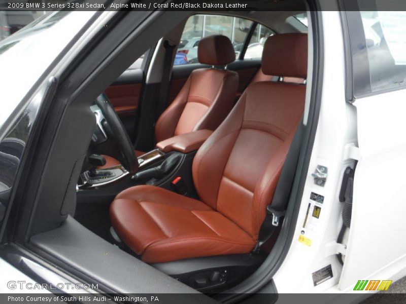 Alpine White / Coral Red/Black Dakota Leather 2009 BMW 3 Series 328xi Sedan