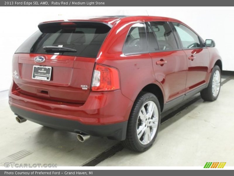 Ruby Red / Medium Light Stone 2013 Ford Edge SEL AWD
