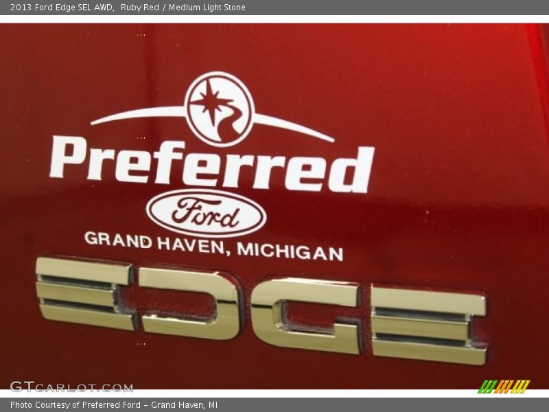 Ruby Red / Medium Light Stone 2013 Ford Edge SEL AWD
