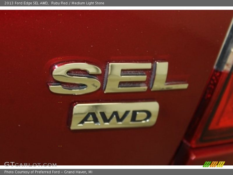 Ruby Red / Medium Light Stone 2013 Ford Edge SEL AWD